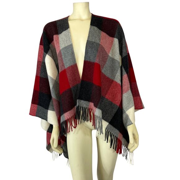 NWT 2010s Irish Lambswool Tartan Cape Scarf Woollen Market Ireland Small - Large - Picture 2 of 16